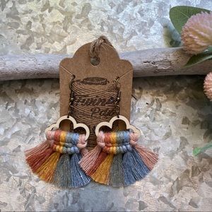 COPY - Handmade macrame rainbow earrings